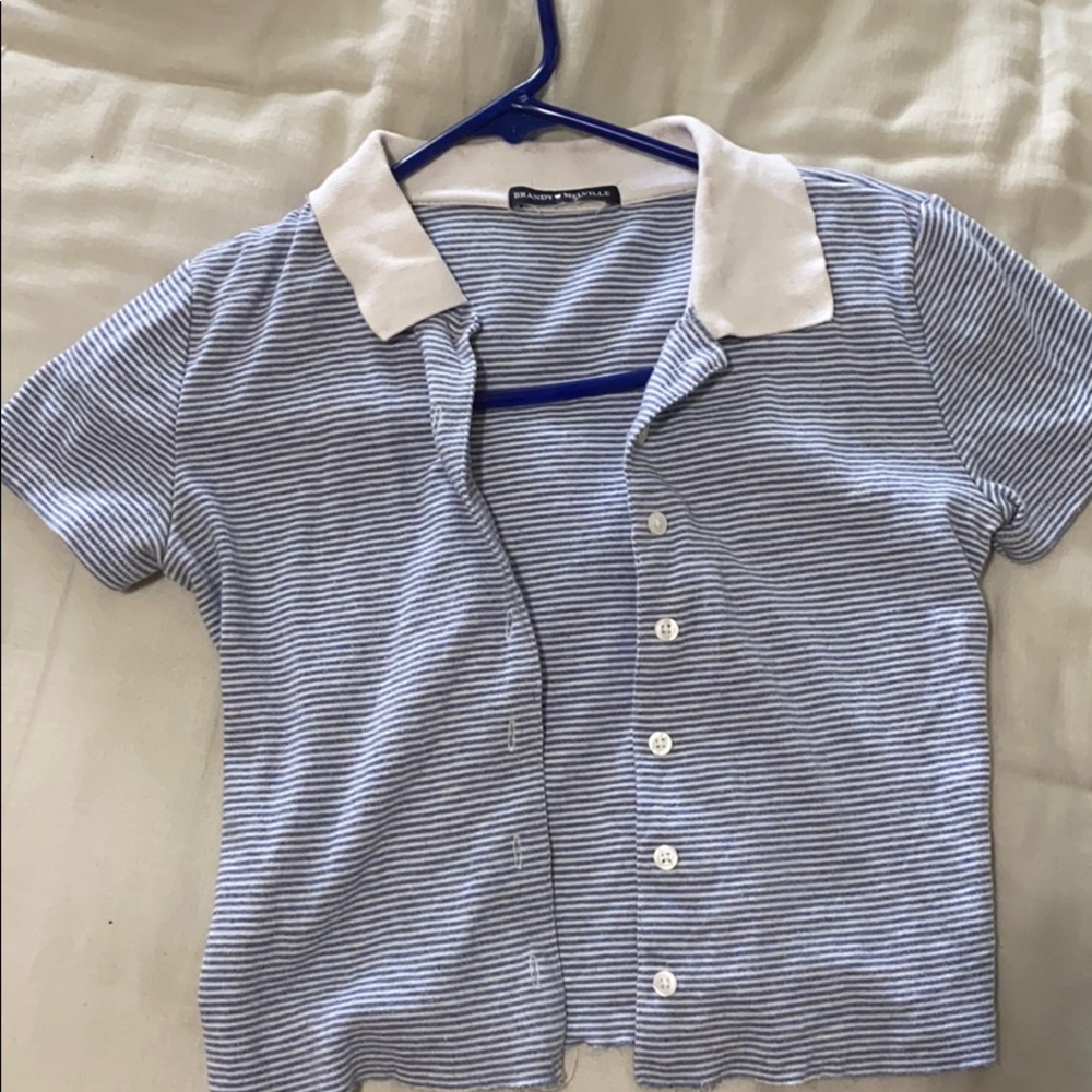 Brandy Melville Button Up Crop Top